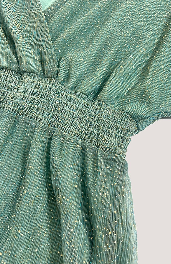 Luxe Lurex V-hals Jurk Mint – jurken, foto 5