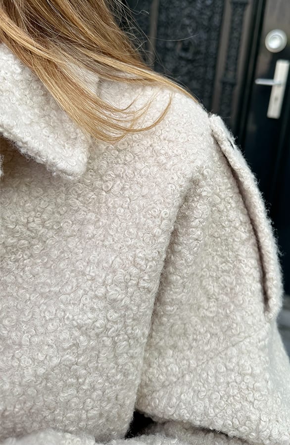 Oversized Boucle Jacket Met Rits Beige – jassen, foto 8