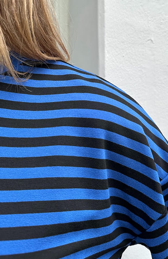 Oversized Streifen Top Baumwolle Kobalt Schwarz, Tops, Foto 5
