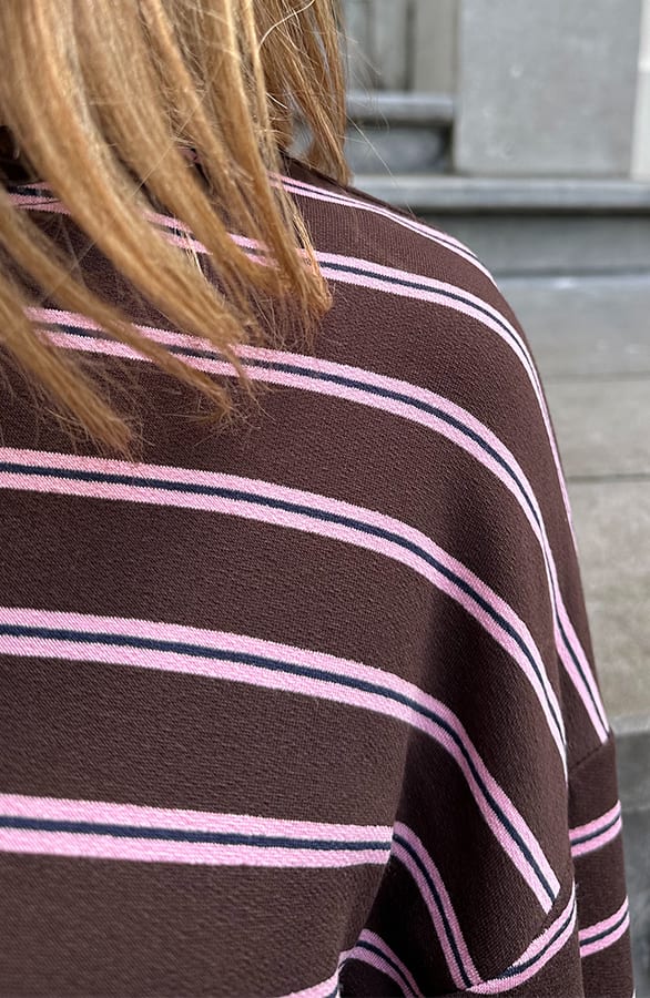 Oversized Streifen Top Baumwolle Tricolore Choco Pink, Tops, Foto 5