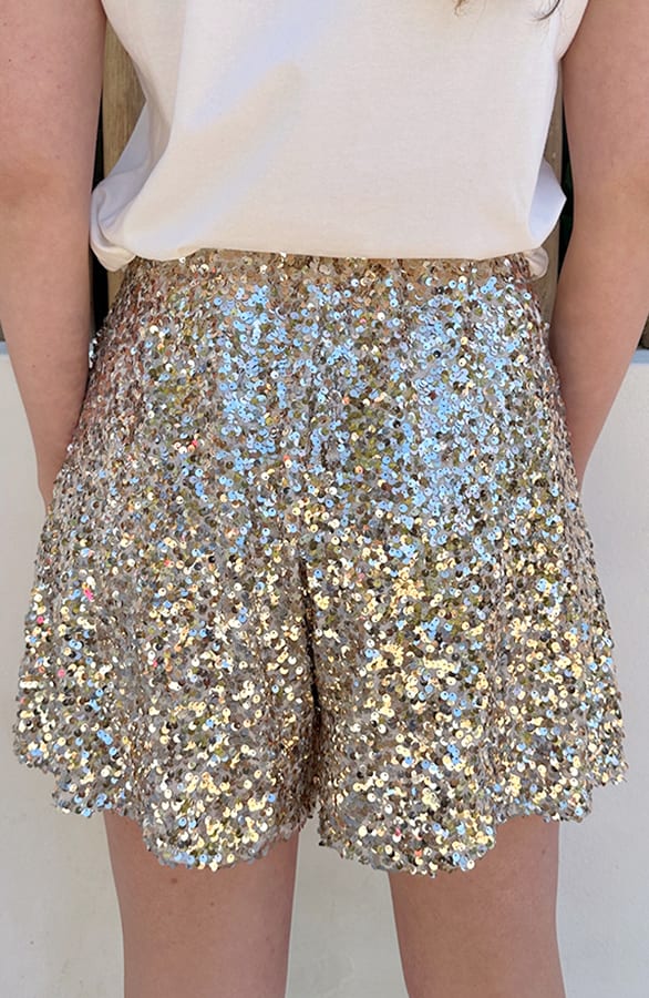Pailletten Loose Fit Short Goud – shorts, foto 3