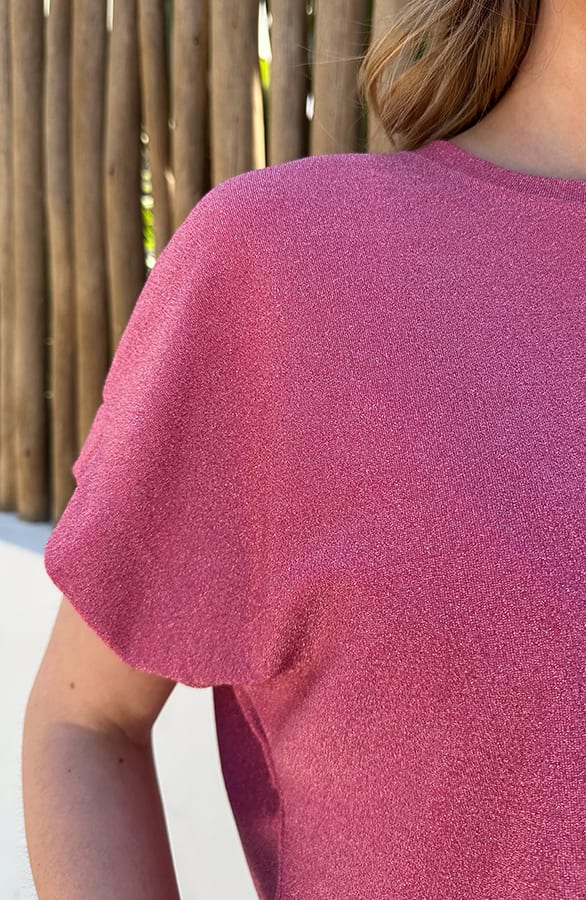 Top Met Lurex Oversized Roze – tops, foto 5