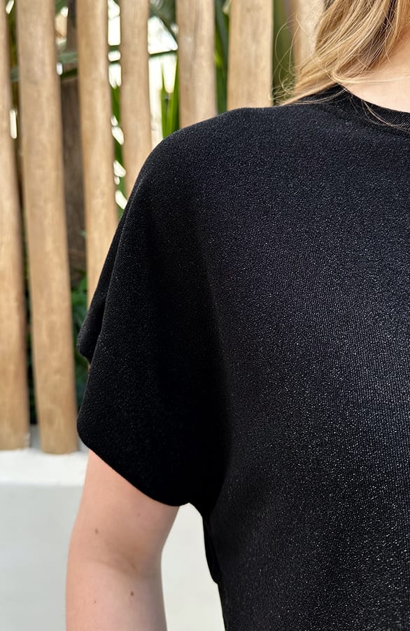Top Met Lurex Oversized Zwart – tops, foto 4