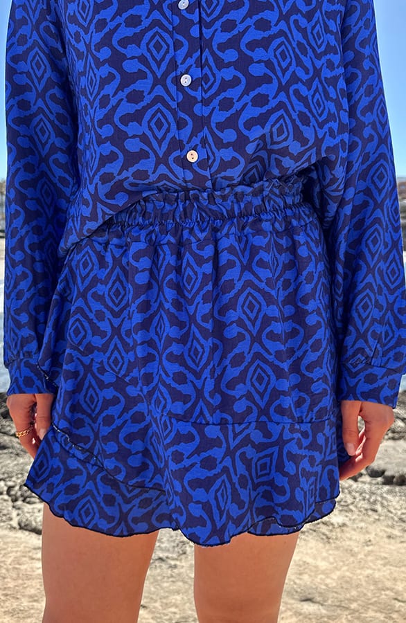 Viscose Skort Kobalt Blue