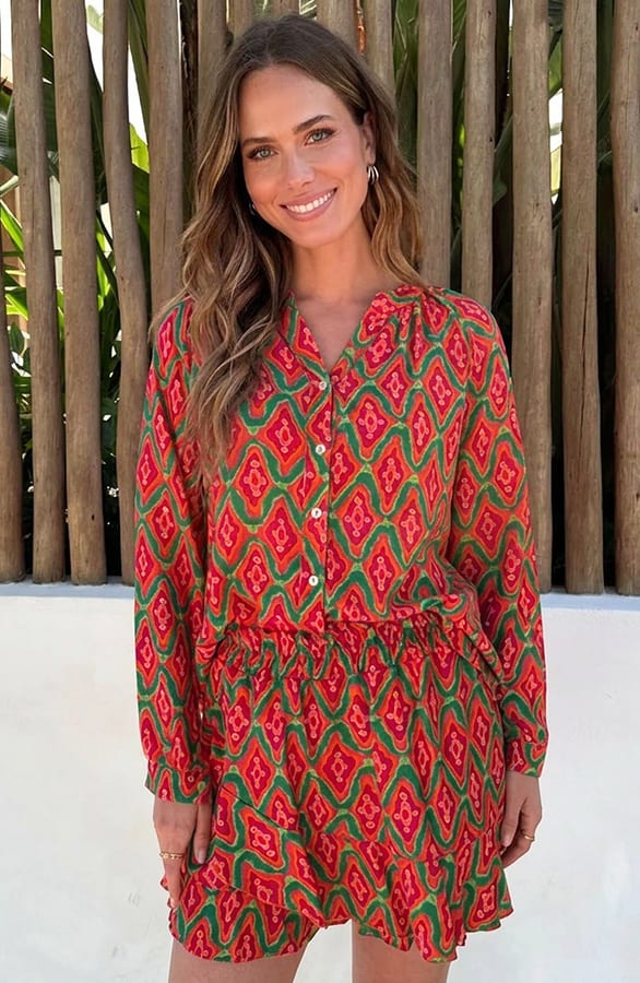 Viscose Blouse Met Print Tricolore