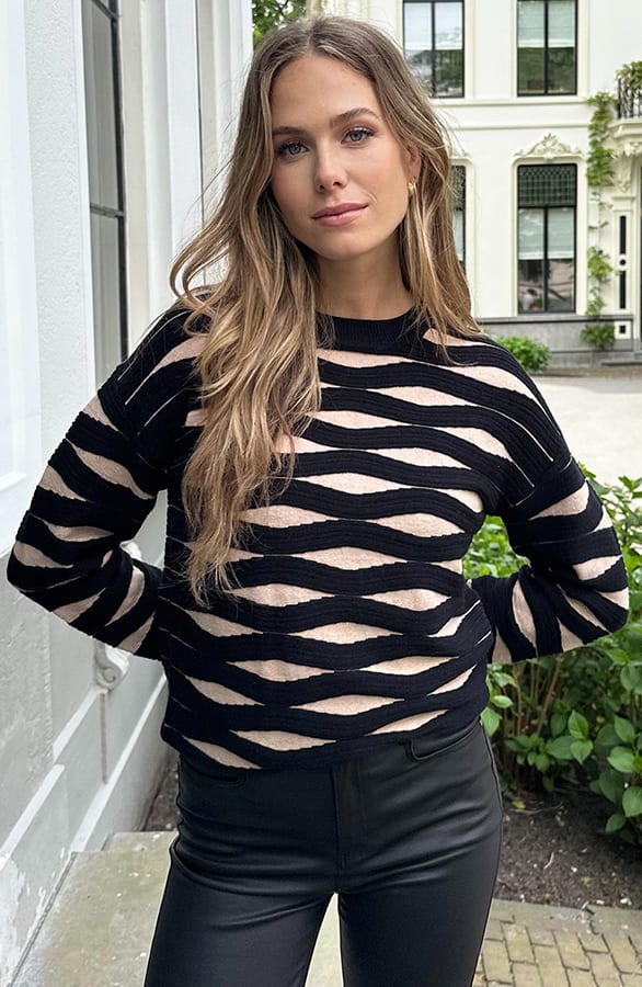 Detailed Lurex Pullover Schwarz, Foto 6