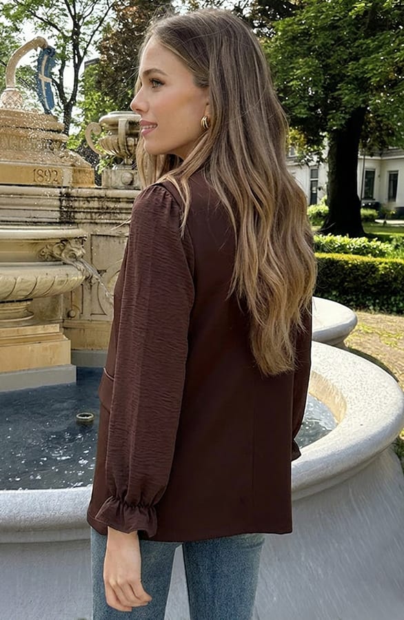 Elegant Blazer Gilet Choco – vesten, foto 7