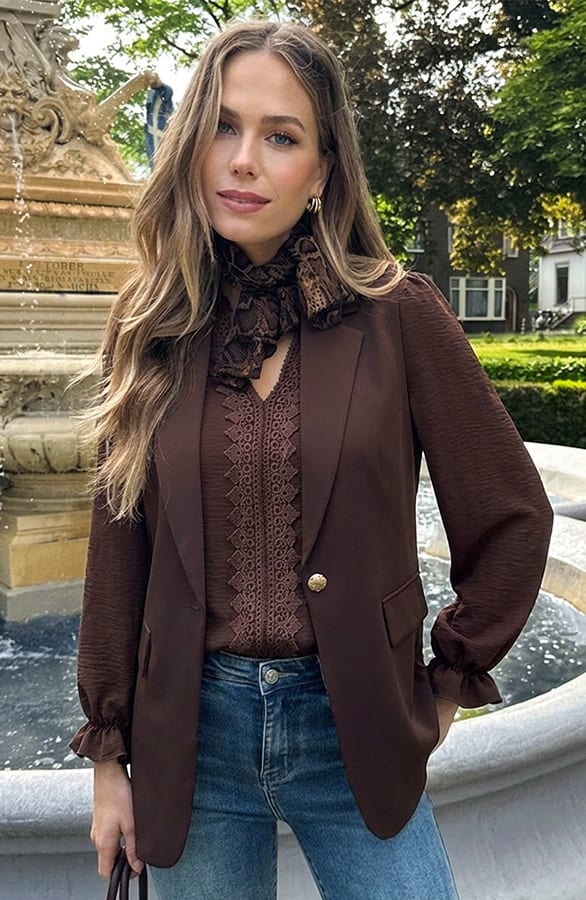 Elegant Blazer Gilet Choco – vesten, foto 3