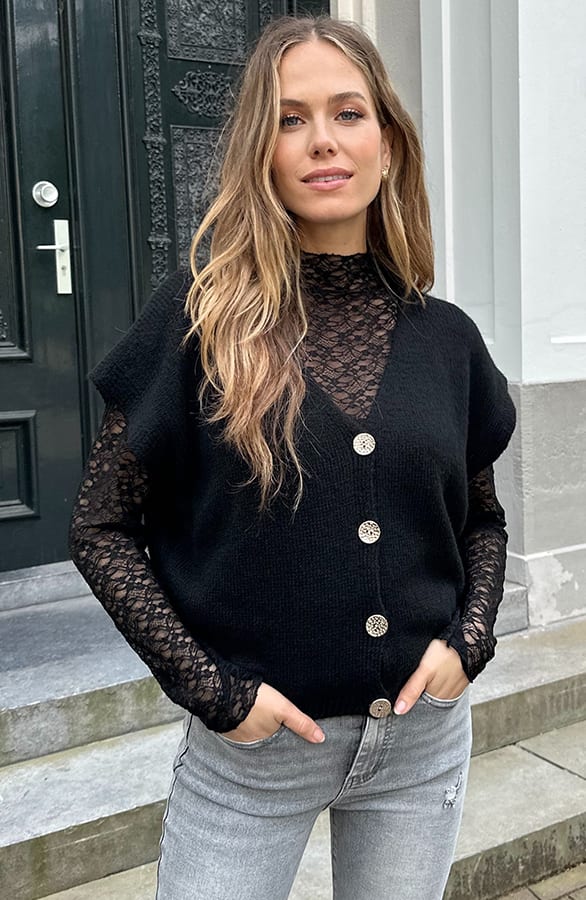 Kanten Top Zwart – tops, foto 8