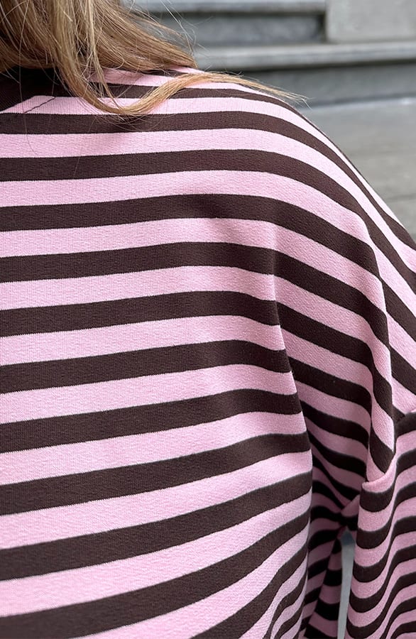 Oversized Streifen Top Baumwolle Choco Rosa, Tops, Foto 6