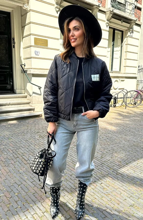Classic Bomber Jacket Muse Club Black – jassen, foto 3
