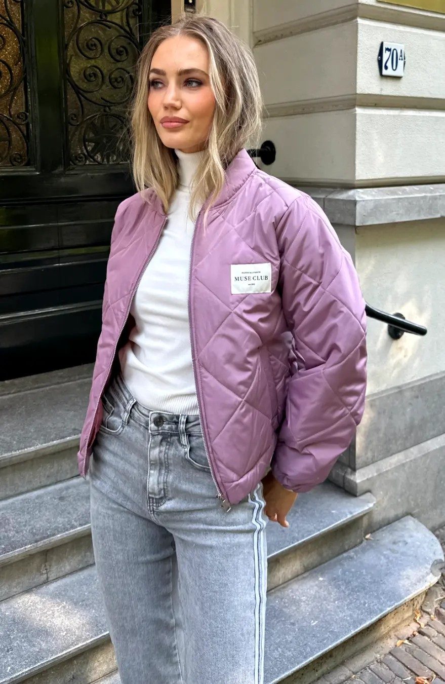 Classic Bomber Jacket Muse Club Mauve – jassen, foto 4