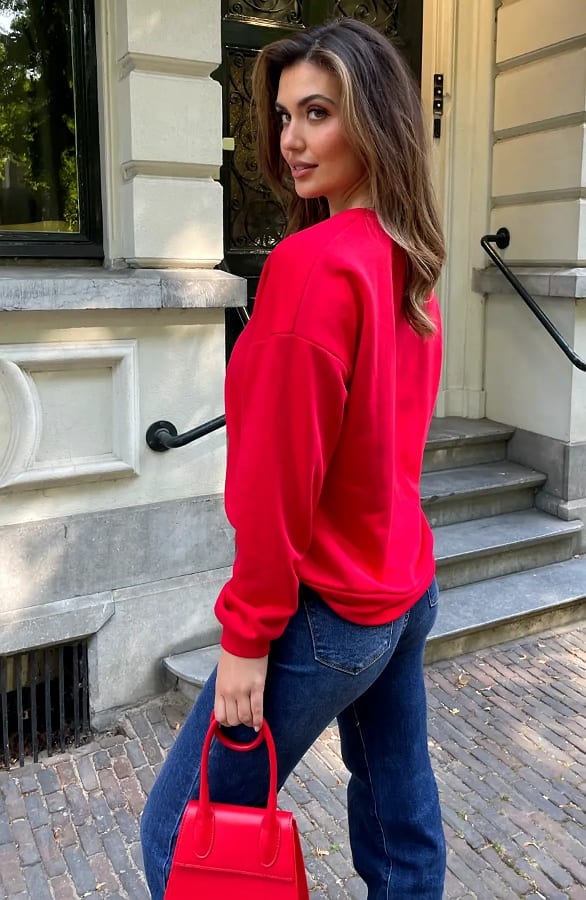 Comfort Sweater Love Patch Red – truien, foto 6