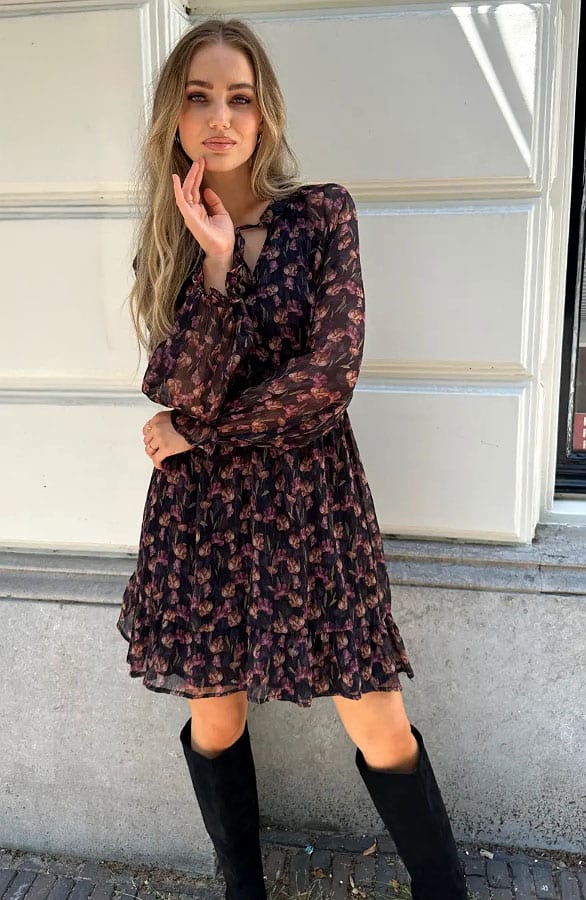 Floral Luxury Jurk Black – jurken, foto 5