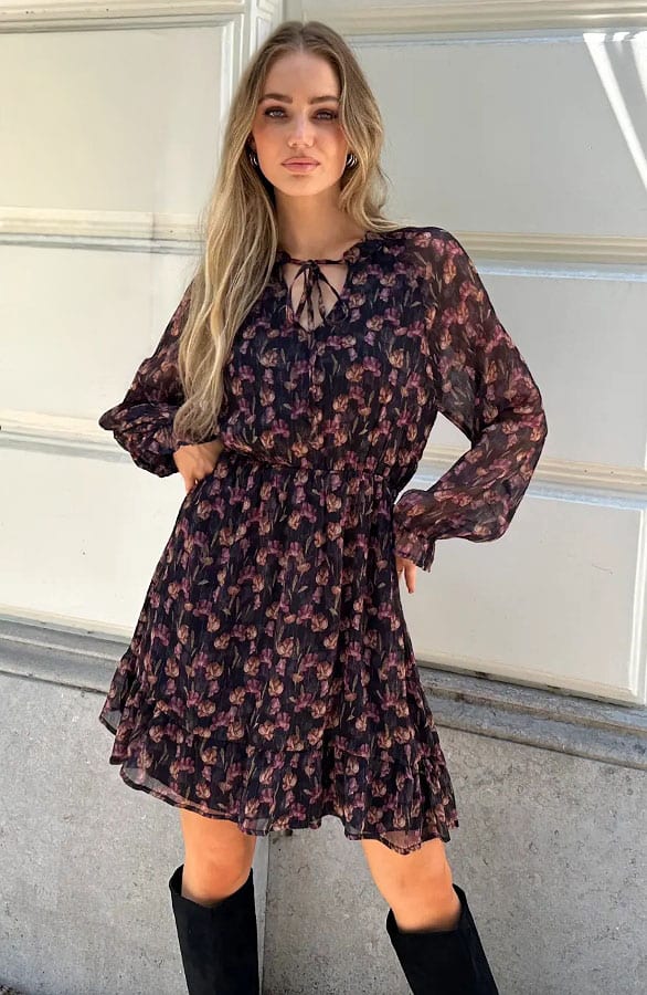 Floral Luxury Jurk Black
