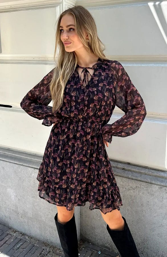Floral Luxury Jurk Black – jurken, foto 3