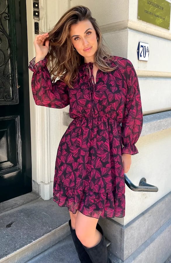 Floral Luxury Jurk Rood