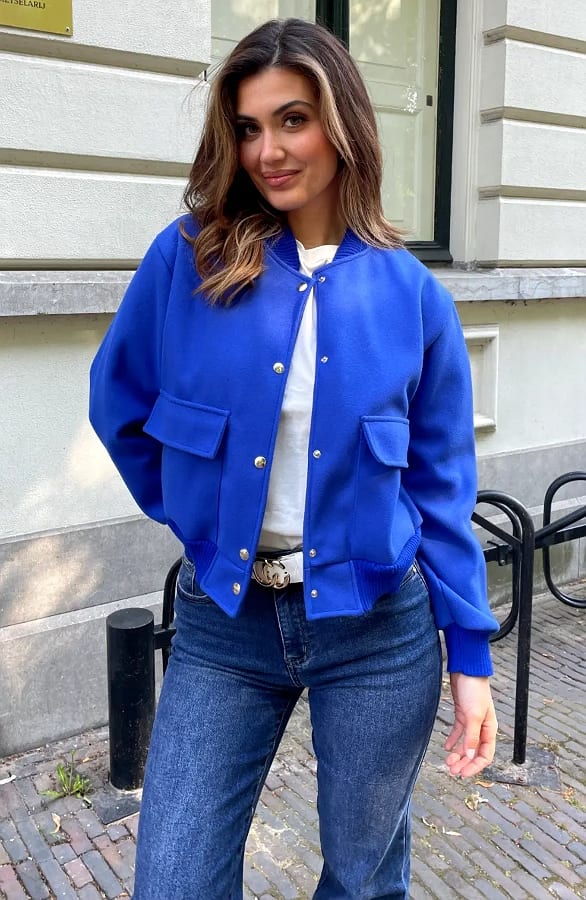 Iconic Soft Bomber Jacket Kobalt – jassen, foto 4