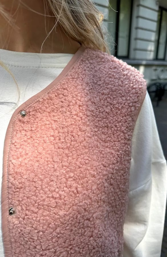 Italian Teddy Gilet Pocket Dust Roze – vesten, foto 7