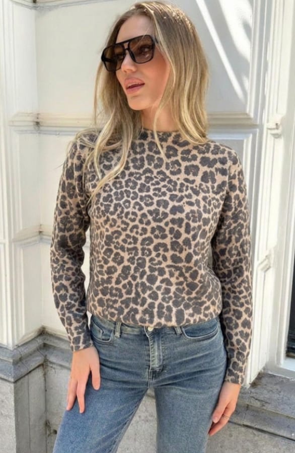 Leopard Print Sweater Soft – truien, foto 2
