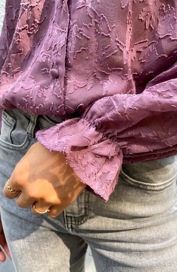 Lilly Floral Blouse Mauve – blouses, foto 6