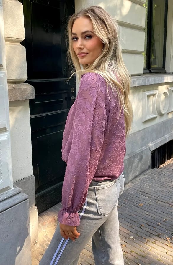 Lilly Floral Blouse Mauve – blouses, foto 11