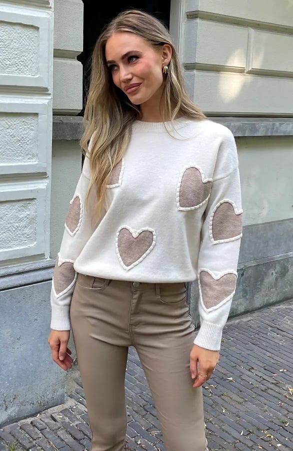 Lovely Heart Sweater Soft Gold – truien, foto 5