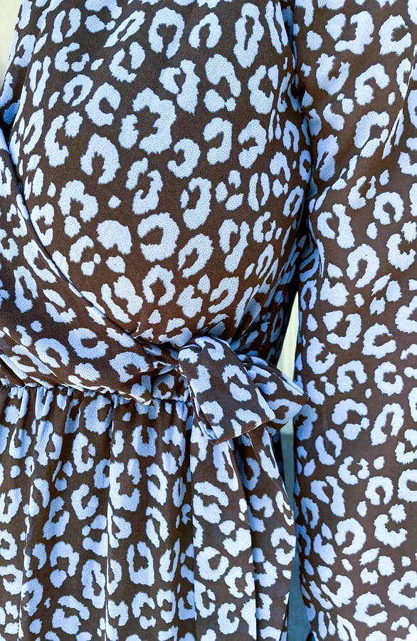 Luxury V-hals Jurk Leopard Baby Blauw – jurken, foto 6