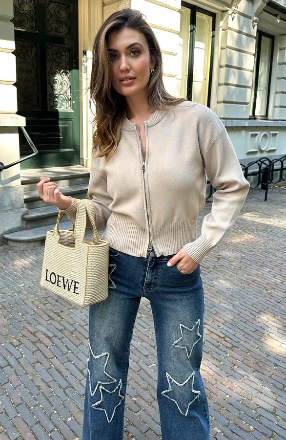 Needed Cardigan Zipper Beige – vesten, foto 4