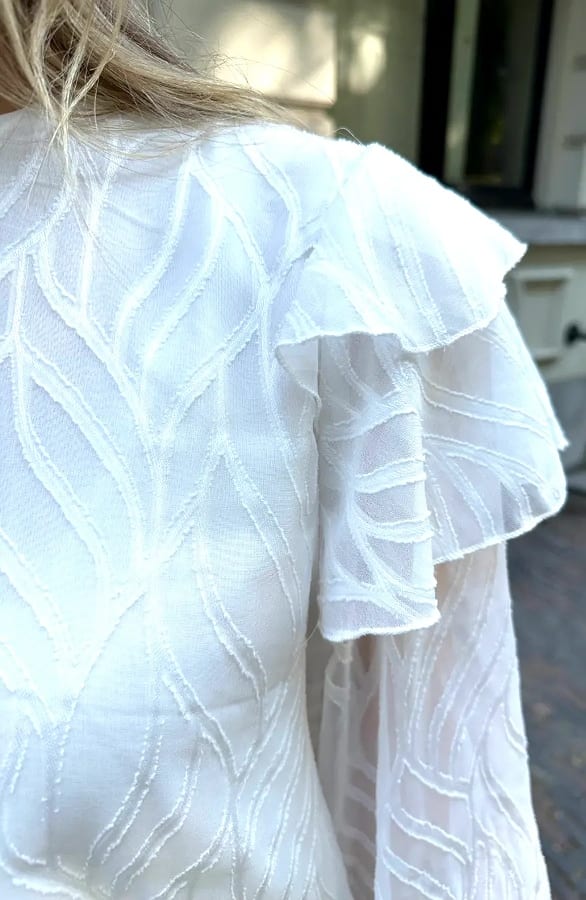 Noa Ruffle Blouse Ecru – blouses, foto 7