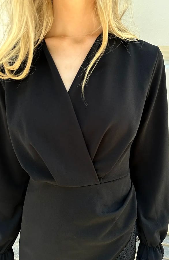 Scuba Lace Dress Black – jurken, foto 8