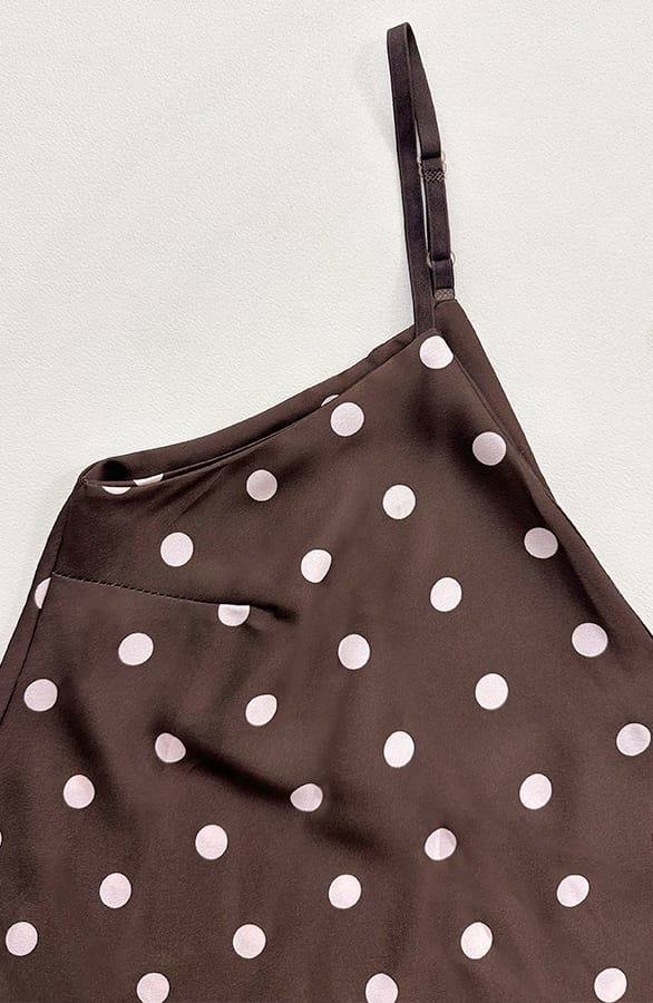 Silk Touch Spaghetti Top Dots Brown Pink – tops, foto 6