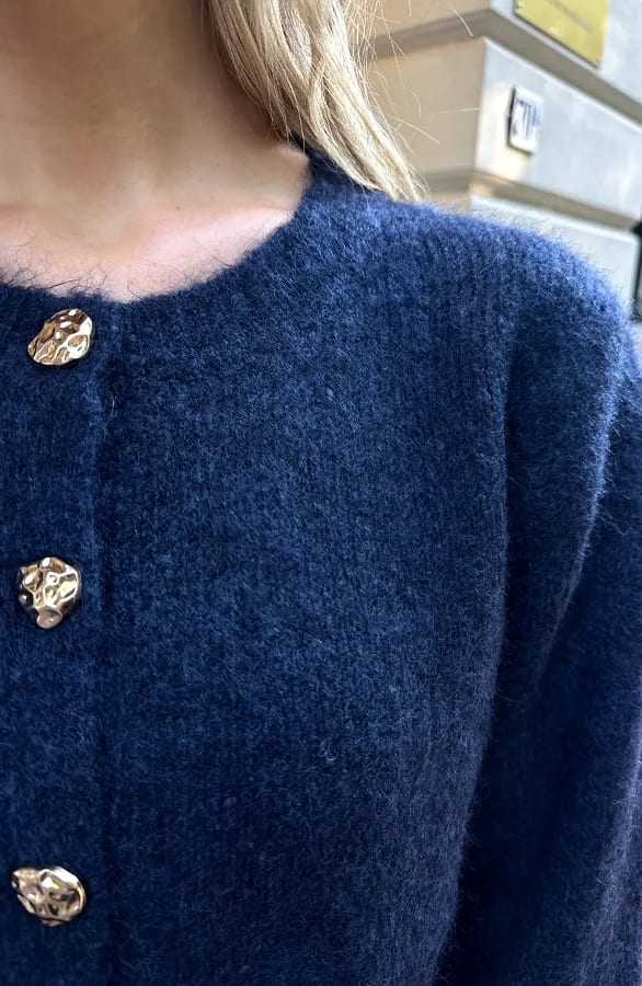 Soft Melange Cardigan Navy – vesten, foto 7