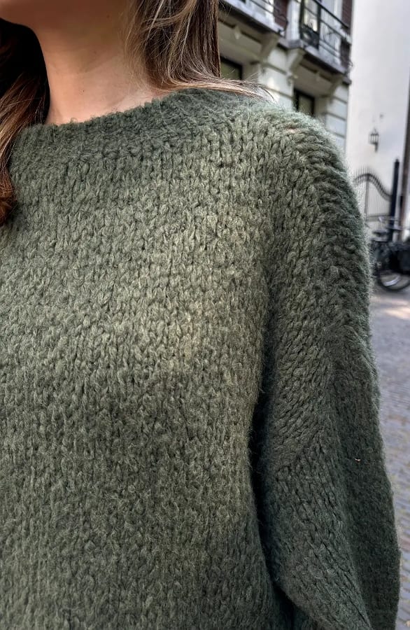 Soft Oversized Trui Army – truien, foto 6