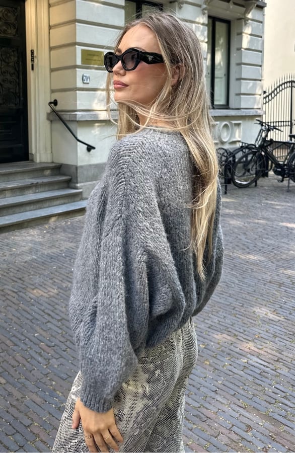 Soft Oversized Trui Grey – truien, foto 6
