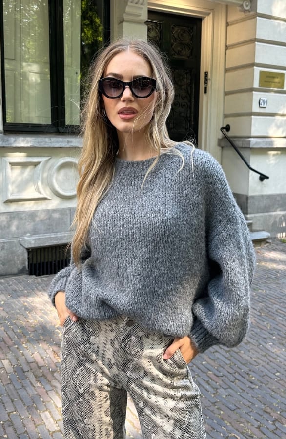 Soft Oversized Trui Grey – truien, foto 3