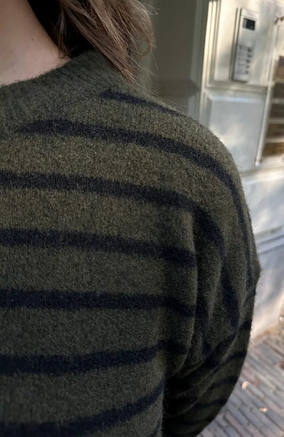 Striped Soft Sweater Army Black – truien, foto 7