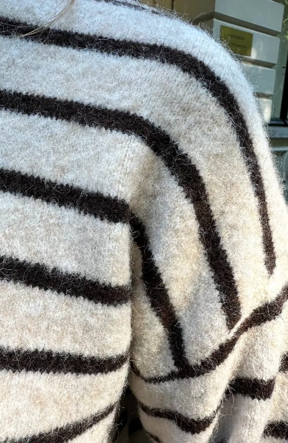 Striped Soft Sweater Beige Choco – truien, foto 5