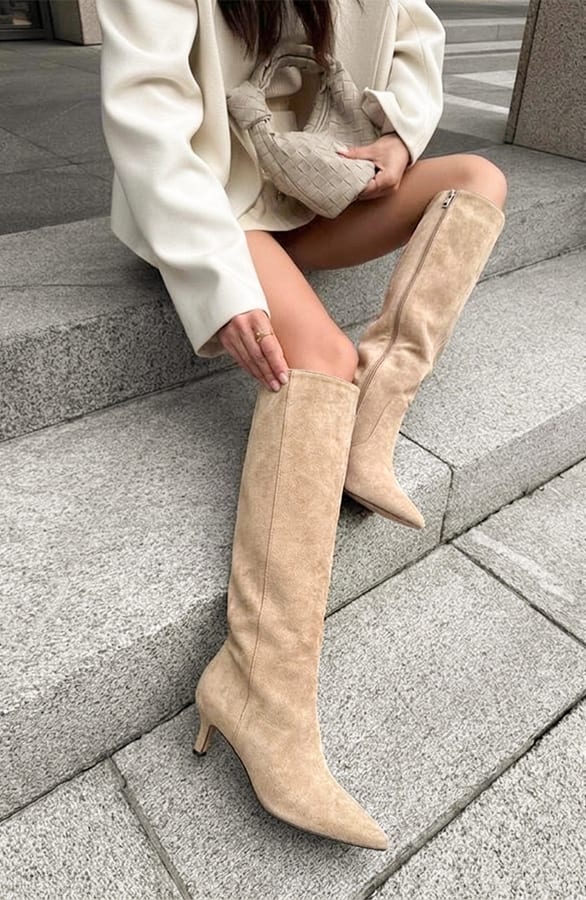 Suede Laarzen Beige – alle schoenen, foto 2