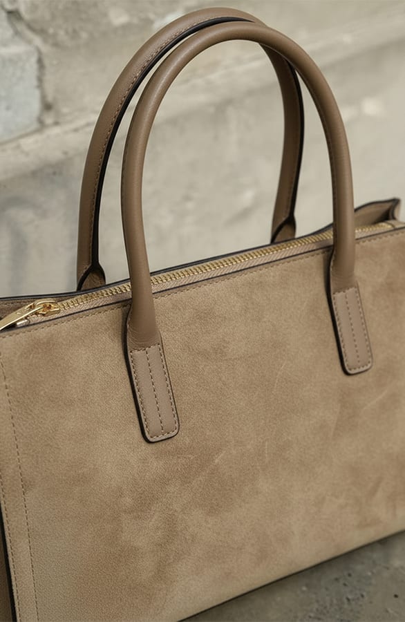 Suedine Shopper Tas Taupe – alle accessoires, foto 2