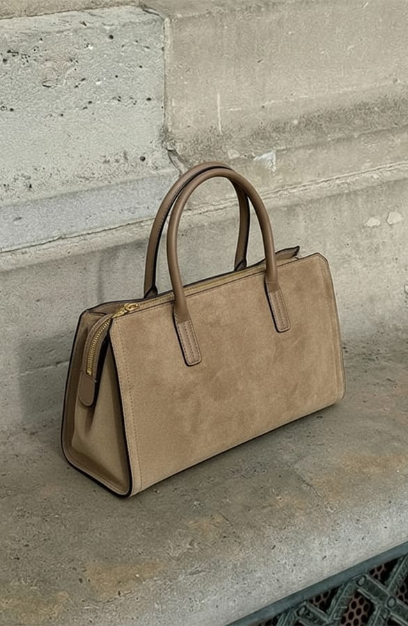 Suedine Shopper Tas Taupe – alle accessoires, foto 3