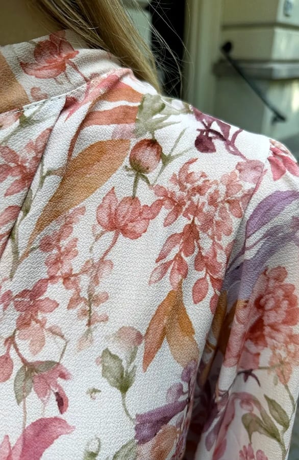 V-Ausschnitt Bluse Botanisch Dust Rosa, Blusen, Foto 7