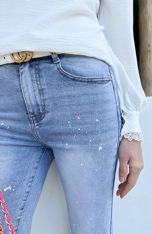 Wide Leg Jeans Paint Stretch FMH – flared broeken, foto 6