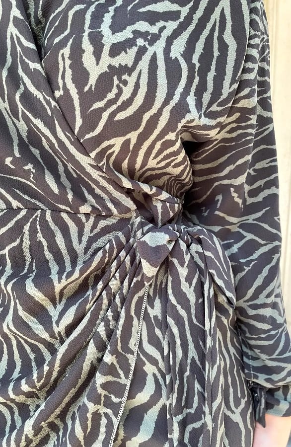 Wrap Jurk Zebra Longsleeve Army – jurken, foto 5