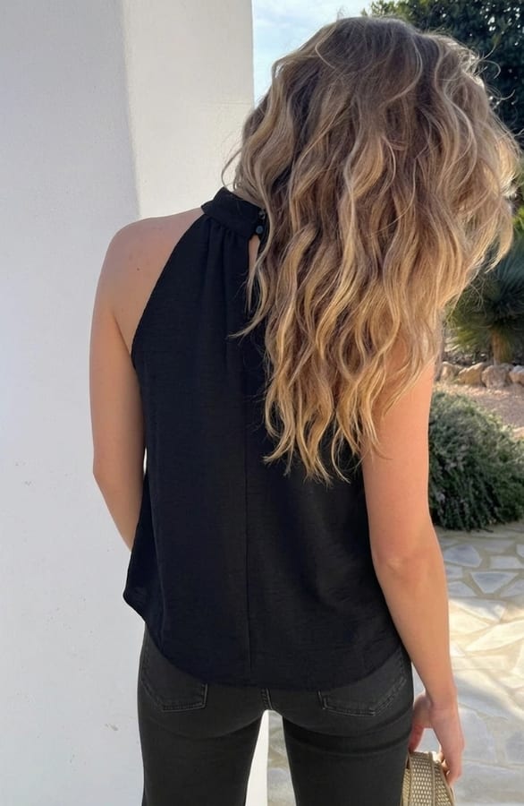 Elegance Halter Top Black – tops, foto 4