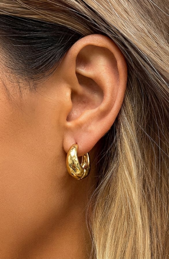 Gouden Chunky Hoop Oorbellen Met Sterren en Strass – alle accessoires, foto 2