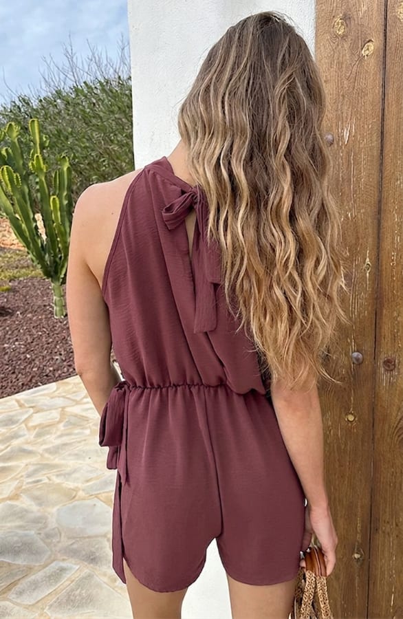 Halter Playsuit Ivy Dust Roze – jumpsuits en playsuits, foto 5