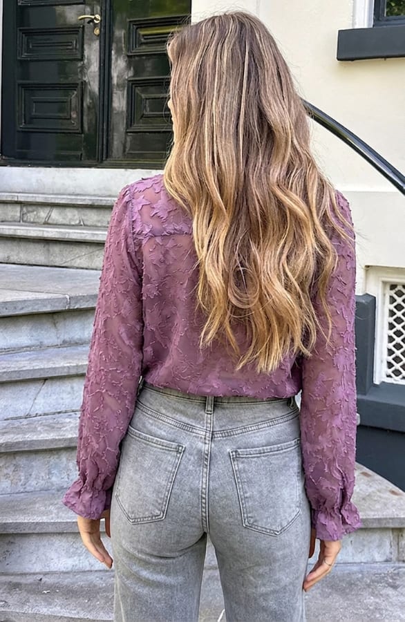 Lilly Floral Blouse Mauve – blouses, foto 5