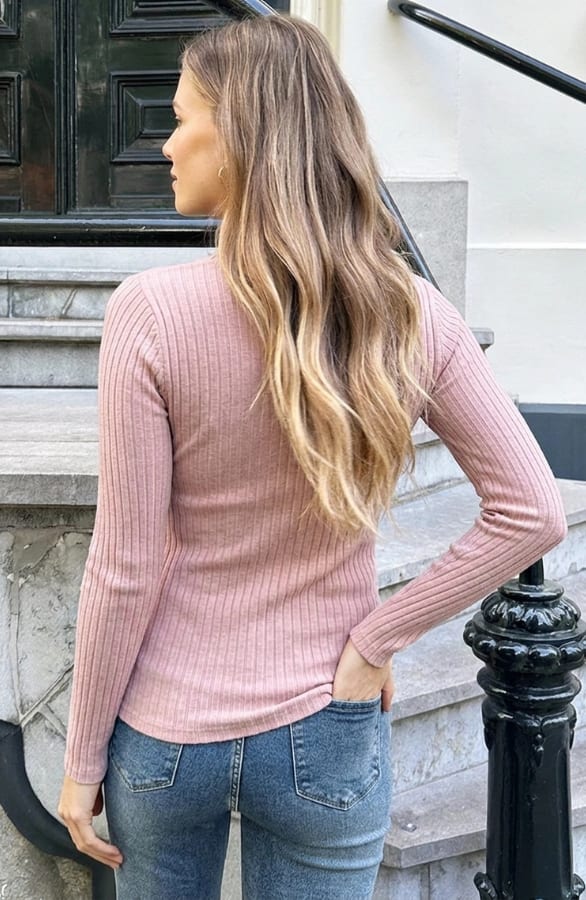 Long Sleeve Top Ultra Soft Dust Pink, Tops, Foto 3
