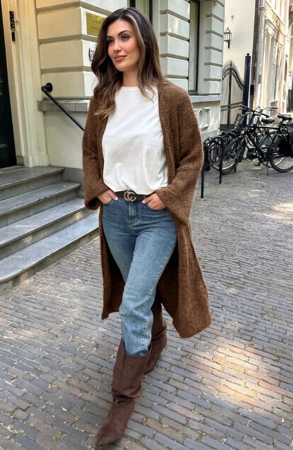 Maxi Cardigan Soft Choco – vesten, foto 5